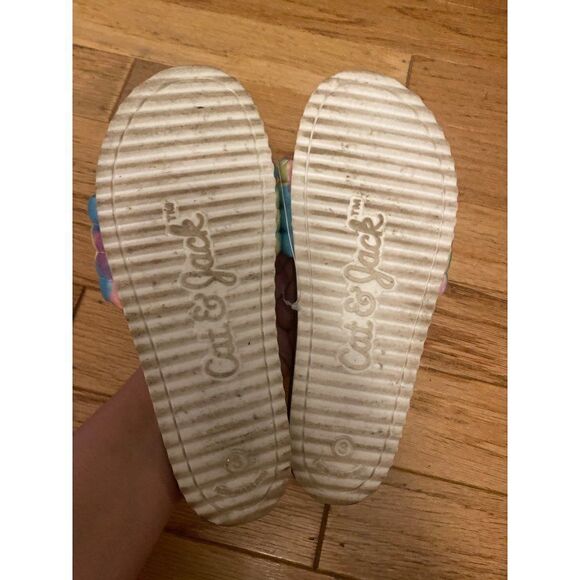 Cat & Jack, girl's multicolor/rainbow slip on cork slide sandals size 3 - Picture 4 of 4